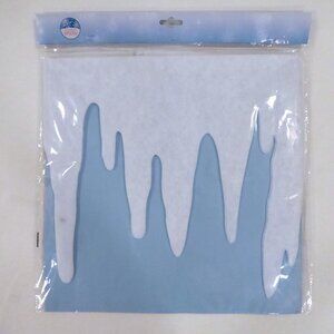 NEW 78” x 13” WINTER SNOW ICICLE DISPLAY DECORATION WHITE DRAPE BORDER FELT